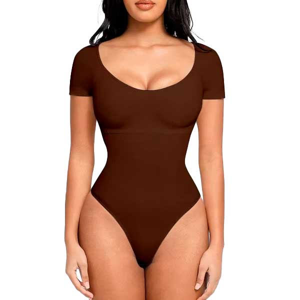 Body Shaper manga corta con almohadillas  (estilo tanga)